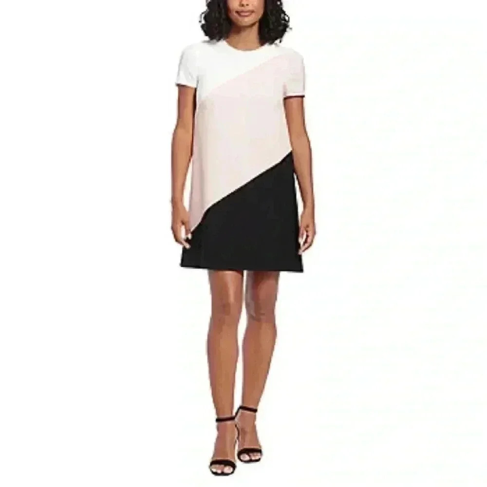 London Times size 4 color blocked shift dress